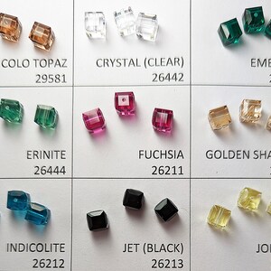 6mm Austrian Crystal Cubes, 10 Pack #5601 - Standard Colors Pg 2 of 12