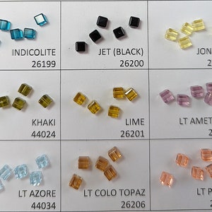 4mm Austrian Crystal Cubes, 10 Pack #5601 - Standard Colors Pg 3 of 12