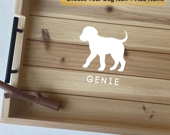 Personalized Dog Owner Tray, Custom Dog Breed Serving Tray, Dog Mom Dog Dad Gift, Pet Lover Gift, Custom Dog Name Tray, Rustic Wood Tray