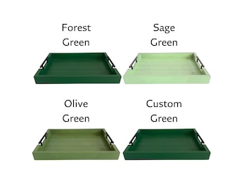 Bandeja de servir de madera hecha a mano / 13x17 Verde oliva salvia, decoración personalizada para mesa de centro