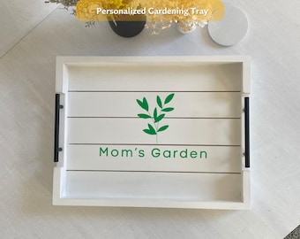 Personalized Mom’s Garden Tray, Custom Gardening Gift for Mom, Mother’s Day Gift, Plant Lover Serving Ottoman Tray