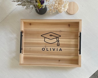 Personalized Career & Graduation Tray, Custom Wooden Serving Tray, Teacher Nurse Doctor Engineer Lawyer Gift, New Job Gift