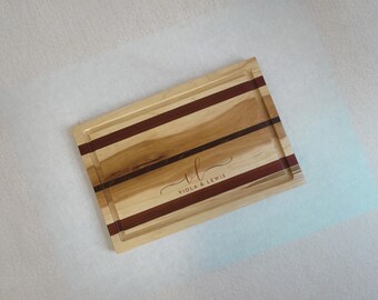 Tabla de cortar personalizada para parejas, regalo de boda grabado, tabla de embutidos de madera maciza