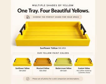 Handcrafted Yellow Serving Tray | Sunflower, Mustard, Buttercream, Custom Colors
