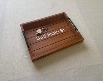 Realtor Closing Gift Tray, Personalized Wooden Tray for Real Estate Agents, Bulk Orders
