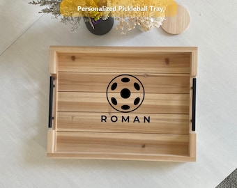 Personalized Pickleball Tray, Custom Wood Serving Tray, Pickleball Gift for Mom Dad, Coach Gift, Father’s Day Mother’s Day
