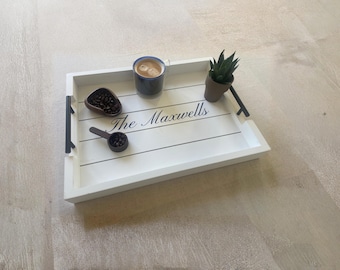 Bandeja de barra de café personalizada, bandeja de estación de café personalizada, bandeja de madera para servir en la encimera de la cocina