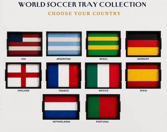 Personalized World Cup Tray | Soccer Country Serving Tray | USA Argentina Brazil Germany England France Mexico Spain Portugal