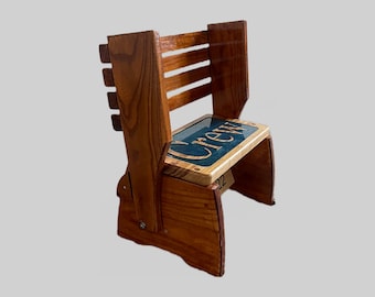 Taburete y asiento para niños en cocina, baño, dormitorio, sala de estar y balcón. Ideal para interior y exterior. Regalo personalizado.