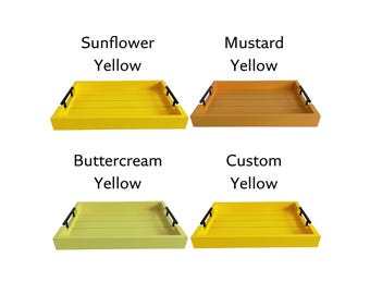 Bandeja de servir amarilla hecha a mano / Girasol, mostaza, crema de mantequilla, colores personalizados