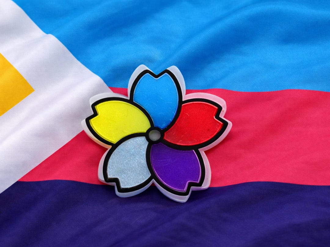 Polyamorous Flag Pin Handmade Acrylic Pride Pin LGBTQIA+ Accessory ...