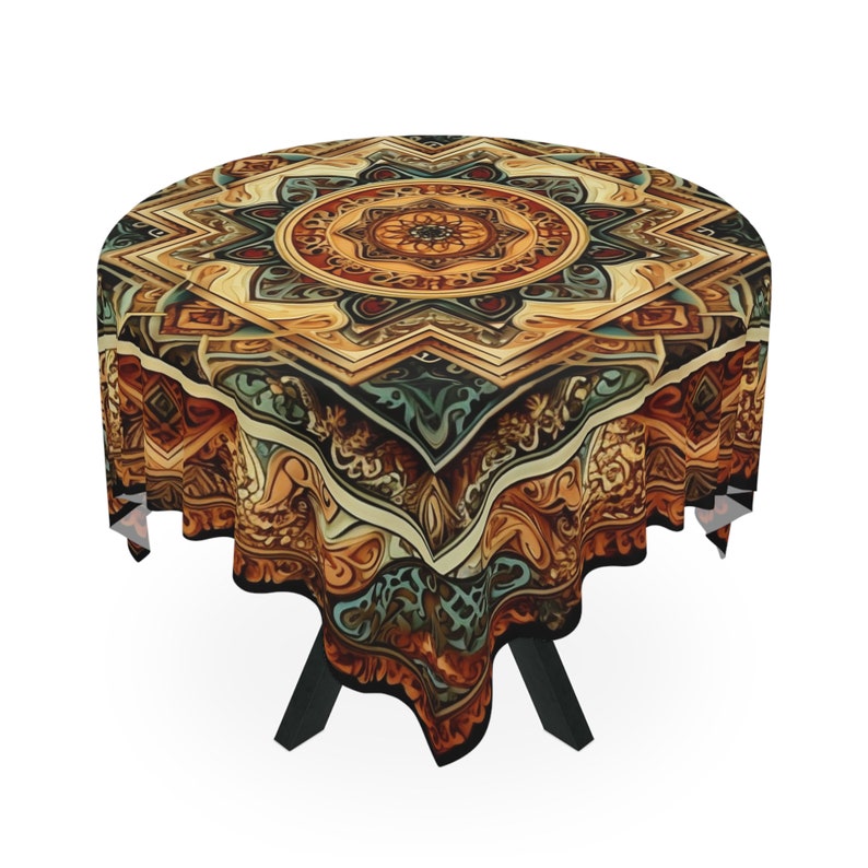 Neutral Boho Tablecloth,cool Patterntable Cloth, Hippie, Boho Dining ...