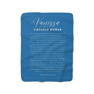 CUSTOMIZABLE Proverbs 31 Blanket, Fleece Blanket Gift for Christian, Virtuous Woman, Mother&#39;s Day Blanket, Scripture Blanket, Add Name, gift