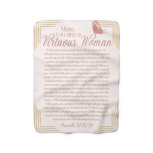 Mom Proverbs 31 Blanket, Fleece Blanket Gift for Mom, Mother&#39;s Day Blanket, Scripture Blanket, Gift for Mom, Birthday gift mom christian