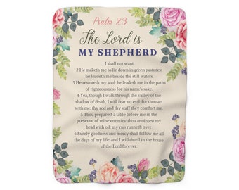 Bible Verse Blanket, Psalm 23 Scripture Home Decor, Christian, The Lord is My Shepherd, Blanket House Warming Gift, Christmas Gift, Throw
