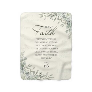 James 1:6 Blanket, Have Faith Decor, Faith Decor, Healing Gift Christian, Scripture Blanket, Encouragement Gift, Get Well Soon, Mother