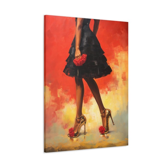 Heels CANVAS, Red Yellow and Black Decor for Woman, Gold Shoes, Fine Art  Print, African American Woman Wall Art, Maximalist Home Decor - Etsy