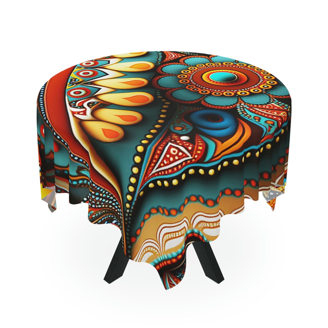 African Table Cloth, Colorful Psychedelic Table Cloth, Hippie, Boho ...