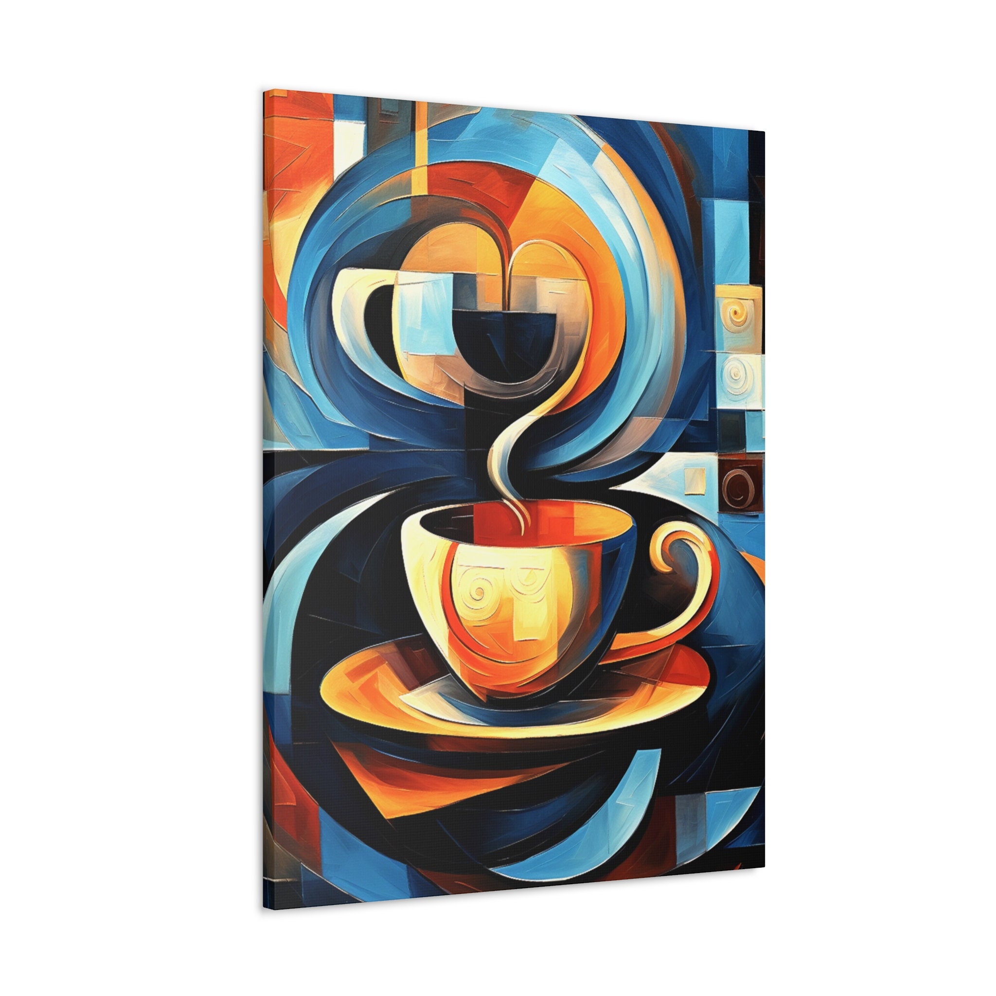 Abstract Coffee Cup Canvas, Blue and Orange, Jazz, Coffee Shop Decor, Wall  Art Kitchen, Lounge, Dining Room - Etsy