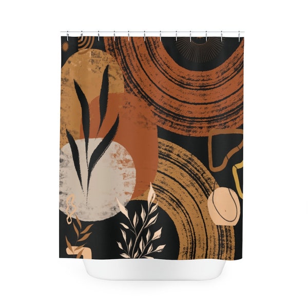 Brown Shower Curtain Etsy