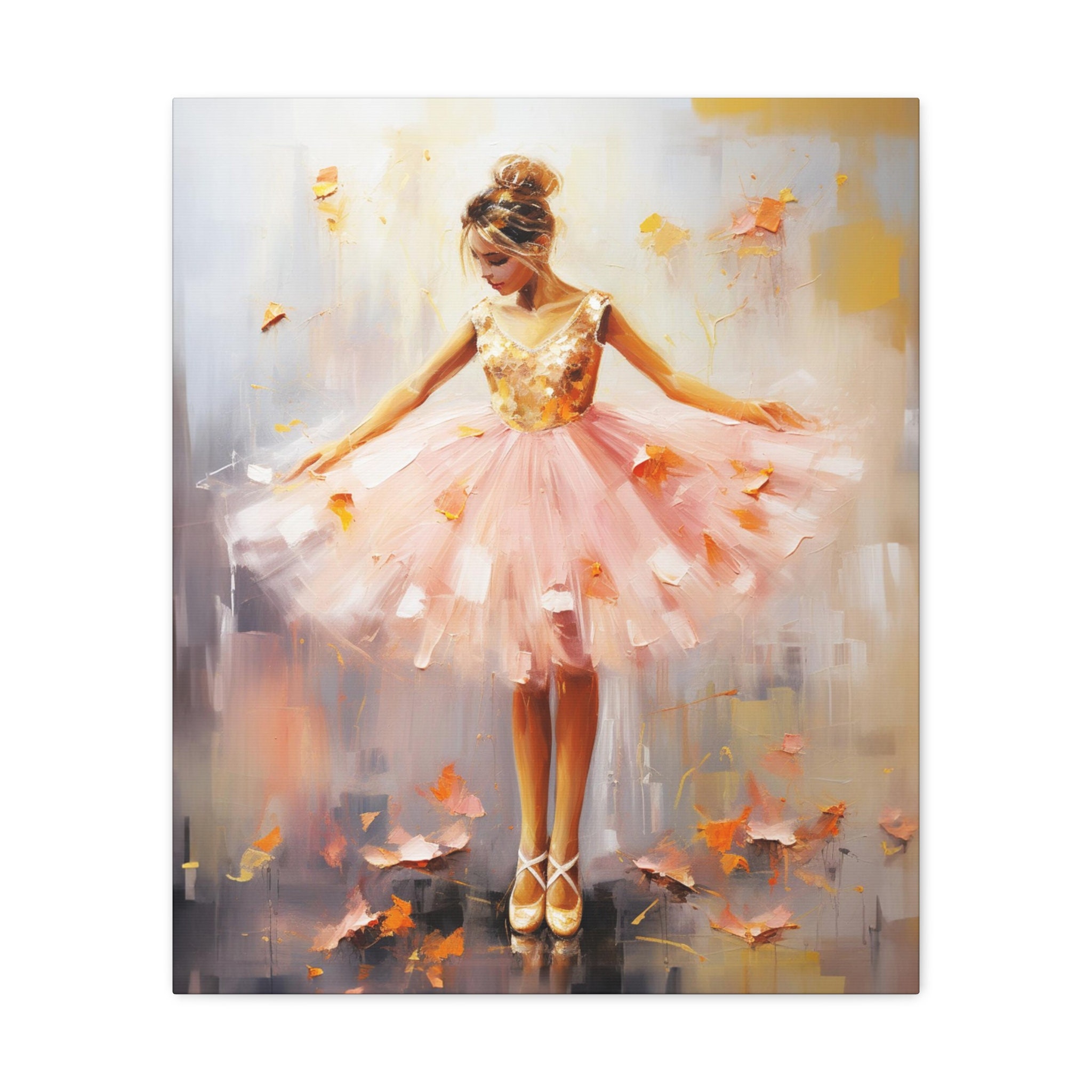 Pink Ballerina Canvas, Ballet Dancer Art, Ballet Decor, Flowers