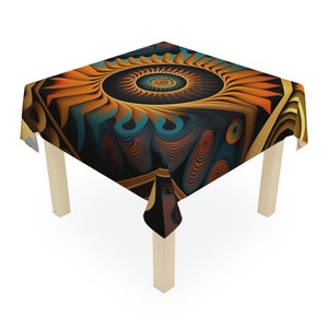 African Table Cloth, Colorful Psychedelic Table Cloth, Hippie, Boho Dining Room Table Decor