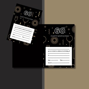 Libro degli ospiti 60° compleanno, biglietti d'invito modificabili, biglietti d'invito di compleanno stampabili, modulo di compilazione per gli ospiti