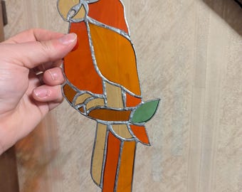 Loro de vitral vintage hecho a mano
