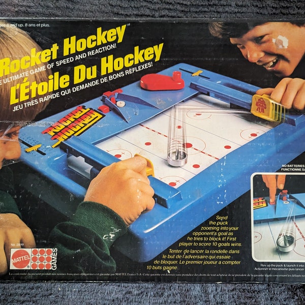 vintage Rocket Hockey 1978 Mattel Jeu de hockey sur table complet