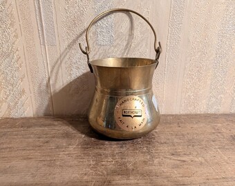 Vintage Brass northcraft mini cauldron pot