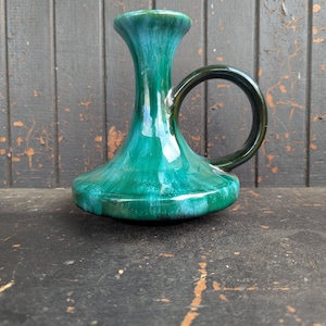 Vintage Blue Mountain Pottery BMP Vintage Candle Holder Large Handle Primitive Decor