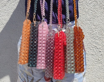 Handmade Beaded Crossbody Phone Bag: Sparkly Elegant Purse