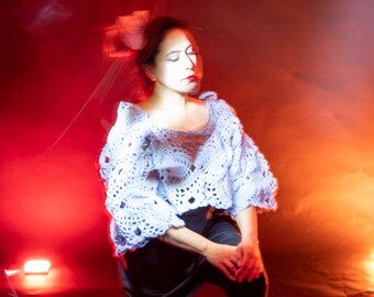 dromerige blauwe gehaakte top