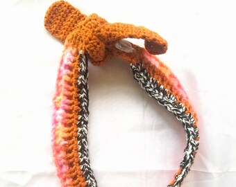 oranje meerkleurige gehaakte hoofdband
