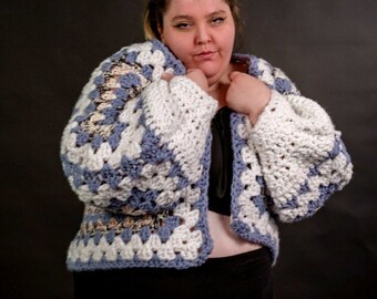 Wit glinsterend grof vest