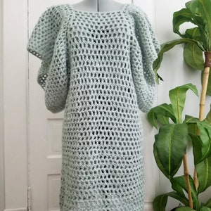 soft sage crochet dress