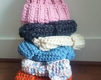 Op bestelling gemaakte grof gehaakte beanie