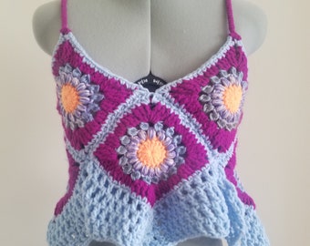 Gehaakte tanktop met zonnevlam