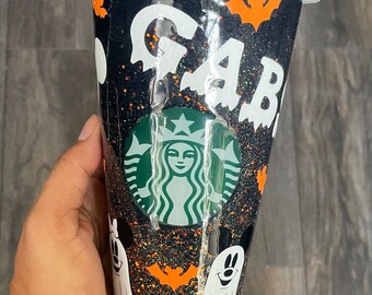 Gobelet Starbucks Mickey Mouse à paillettes, thème Halloween