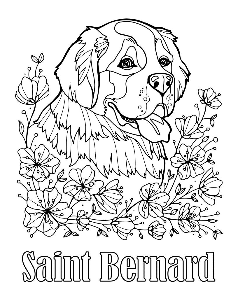 Dog Coloring Pages - Etsy
