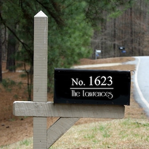 Personalized Mailbox Address and Name Vinyl Decal