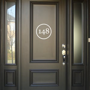 Circle Home Address Vinyl Door Decal