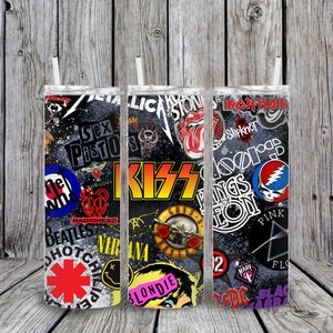 Rock Bands 20oz Skinny Tumbler Heavy Metal Bands