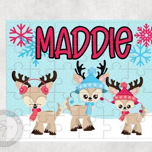 Personalized  Reindeer Christmas 30 Piece Puzzle