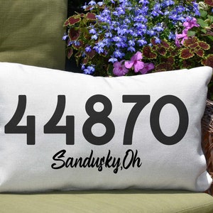 Personalized Zip Code Pillow, Address Pillow, Area Code Pillow, City State Pillow, Farmhouse
