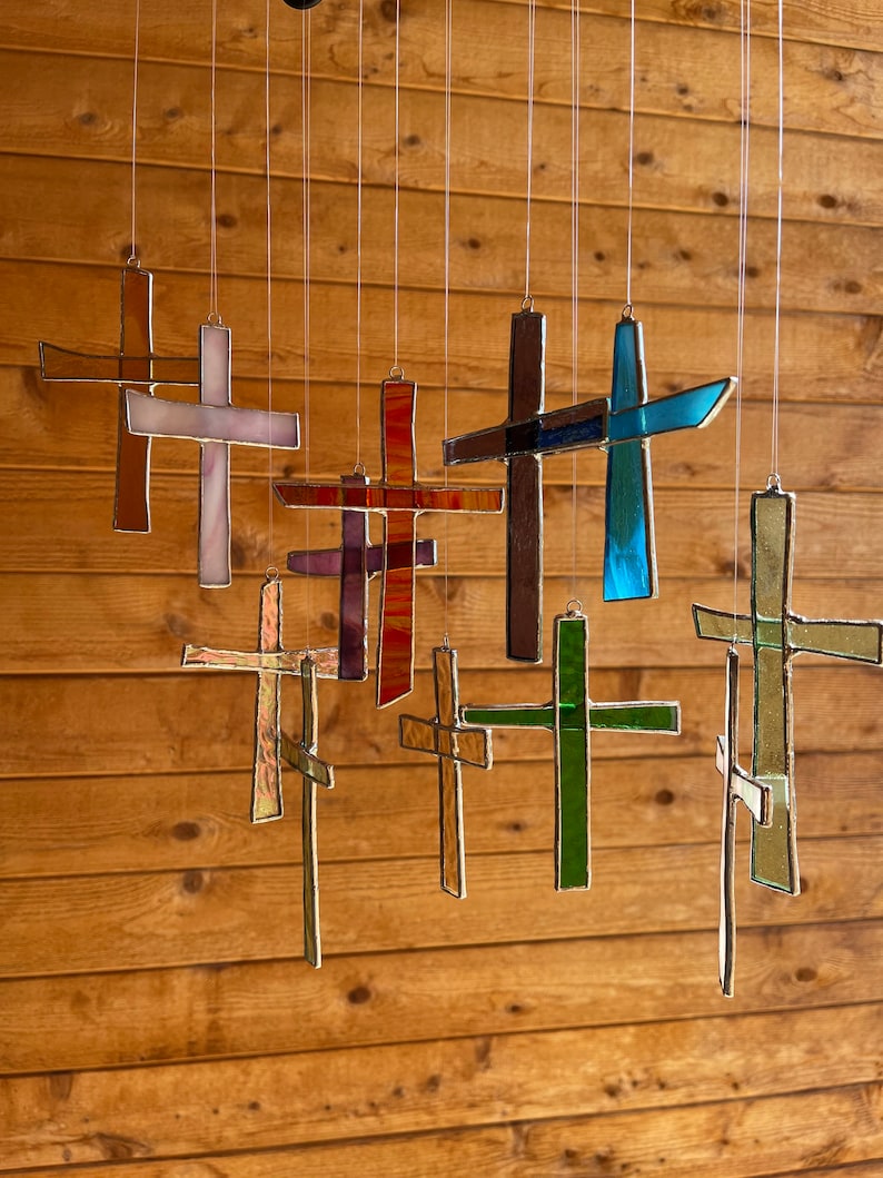 Humble Cross Sun Catcher Stained Glass Cross Easter Etsy
