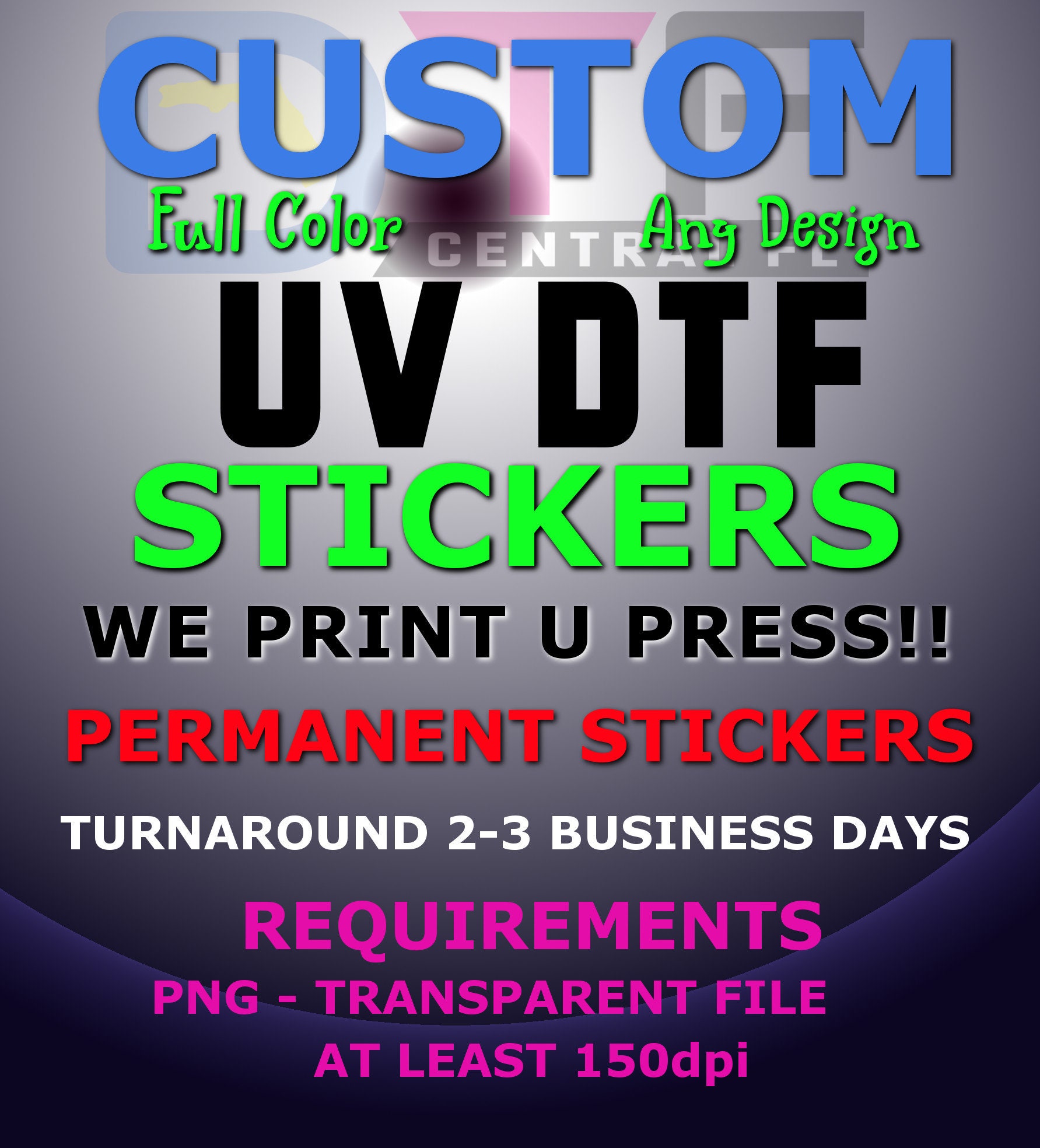 Custom Sticker UV DTF Gang Sheet, uv Dtf transfers, DTF Transfers, High Quality, Wholesale Prices, Permanent stickers, stickers