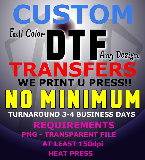 Full Color Custom DTF Heat Transfer for 
