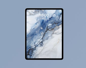 Fondo de pantalla de iPad, Mármol azul, Alta resolución, Descarga instantánea