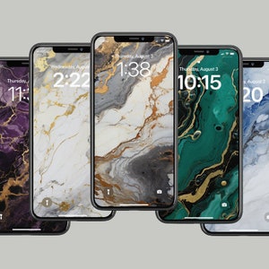 5 Marble iPhone Wallpaper Collection, High Resolution, Instant Download